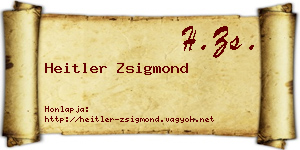 Heitler Zsigmond névjegykártya